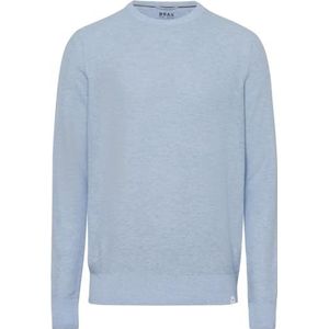 Style Rick Pullover in katoen/linnenmix, Smooth Blue, S