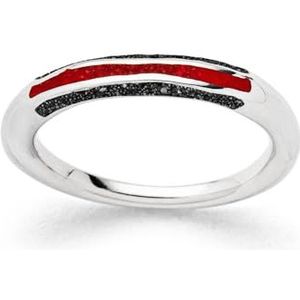 DUR -Sieradenring ""Golvenspel"" met lavasand en koraalgranulaat – gerhodineerd 925 zilver – handgemaakt - maritieme sieraden, maat: 54, R5986.54, 54 EU, koraal, 925 zilver, lavazand, Geen edelsteen