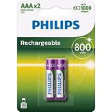 Philips R03B2A80/10 - AAA 800 mAh Oplaadbare Batterijen - 2 stuks