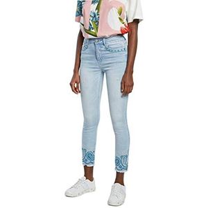 Desigual Dames Denim_enkel Paisl Casual broek, Blauw, 25