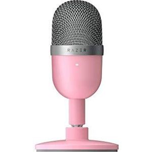 Razer Seiren Mini-usb-condensatormicrofoon: voor streaming en gaming op pc, professionele opnamekwaliteit, nauwkeurig supercardioïde pickup-patroon, kantelbare standaard, schokbestendig, roze (Quartz