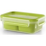 Tefal Master Seal to Go Snackbox met inzetstukken voor voedselopslag, helder/groen, 0,55 liter