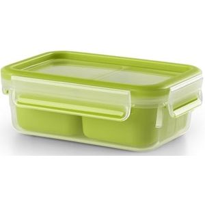 Tefal Master Seal to Go Snackbox met inzetstukken voor voedselopslag, helder/groen, 0,55 liter