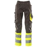 Mascot Safe Supreme Broek met kniezakken 15679-860 - donkerantraciet/hi-vis geel