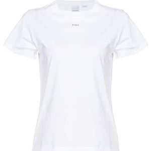 Pinko Basico T-shirt Jersey Old Wash Logo, Z04_witte bril., S