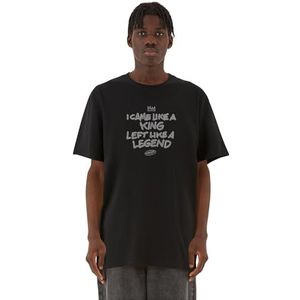 Mister Tee Upscale T-shirt voor heren, Like A Legend oversized T-shirt, met print, oversized fit, streetwear, zwart, XL