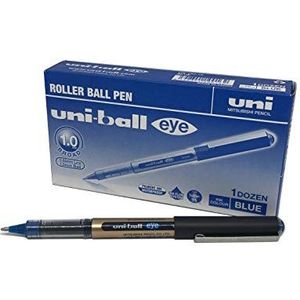 uni-ball UB-150-10 Eye Rollerball Pennen. Premium brede 1,0 mm balpen tip voor super glad handschrift, tekenen, kunst, knutselen en kleuren. Vervagen en waterbestendig vloeibare Uni Super Ink. 12 doos