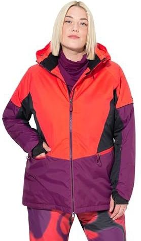 Ulla Popken Hyprar Performance-jas voor dames, waterdicht, sneeuwvanger, koraalrood, 42-44