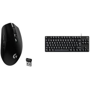 Logitech G413 TKL SE Mechanisch Gaming Toetsenbord - Compact, Duitse QWERTZ indeling - Zwart & Logitech G305 Lightspeed Draadloze Gaming Muis, Zwart (Duitse verpakking)