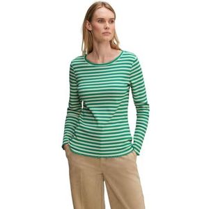 Street One Dames shirt met lange mouwen gestreept, Fresh Spring Green, 46