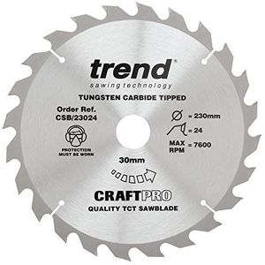 Trend CSB/23024 Craft Pro Algemeen Doel TCT Blade Ideaal voor Festool HK 85 Cirkelzagen, Wolfraamcarbide getipt, 230mm x 24 Tanden x 30 Boring