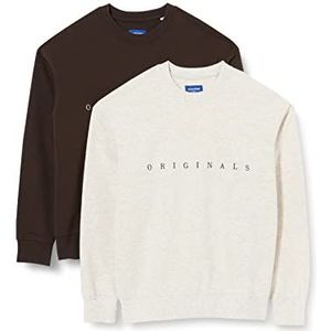 JACK & JONES Herentrui, Seal Brown/Pack: Seal Brown + White Melange, M