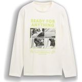 TOM TAILOR - T-shirt - Wool White - Lange Mouwen - Voor Kinderen - Model 12906