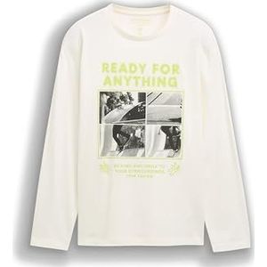 TOM TAILOR - T-shirt - Wool White - Lange Mouwen - Voor Kinderen - Model 12906