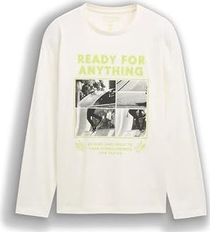 TOM TAILOR - T-shirt - Wool White - Lange Mouwen - Voor Kinderen - Model 12906