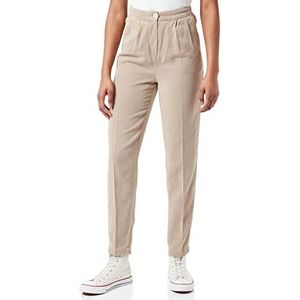 Tommy Hilfiger Dames Tencel taps toelopende geplooide broek, Beige, 36W/Regular