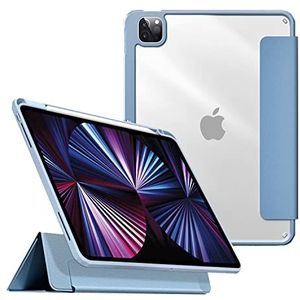 Afneembare hoes voor iPad Pro 11 inch 3e generatie 2021 magnetische achterkant voor iPad Pro 11 hoesje met potlood 2e opladen, magnetische bevestiging, cover auto wake/slaap-blauw