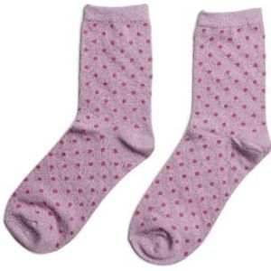 Pieces dames sokken 1-pack - Dots - onesize - Kleur: Donkerroze , Maat: Onesize - Roze