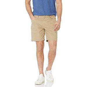 Amazon Essentials Men's Korte broek van stretchstof met 5 zakken en binnenbeenlengte van 18 cm, Kaki-bruin, 40