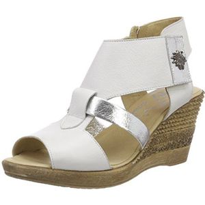 HIRSCHKOGEL Dames 3675700 open sandalen, meerkleurig, wit, zilver, 36 EU