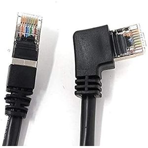 System-S LAN-kabel 0,5 m RJ45 stekker ethernetkabel netwerkkabel hoek in zwart