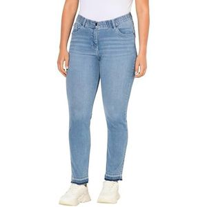 Ulla Popken, Dames grote maten, jeans Sammy, met open zoom, blauw, 50W x 32L