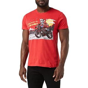 Joe Browns Heren motorfiets Kerstmis T-shirt, Rood, L