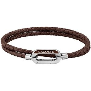 Lacoste Heren STARBOARD Collection lederen armband verkrijgbaar in blauw, groen en bruin, Eén maat, Leer, Geen edelsteen