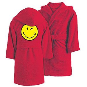 Smiley badjas, katoen, rood, 121 x 109 cm
