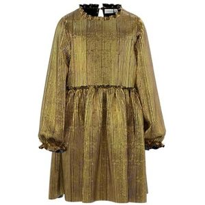 NAME IT Nkfritallica Ls Dress Pb jurk voor meisjes, Gouden kleur, 116