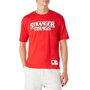 Champion x Stranger Things Unisex T-Shirt - Volwassenen, Rood (RS033), M