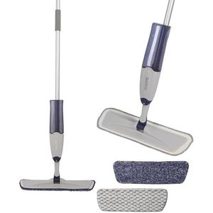 Beldray LA032777FEU7 Deep Clean 2 in 1 Spray Mop – Flat Mop with 180° Swivel Head, Microfibre Pads, Clean & Scrub Pad for Deeper Cleaning, Dust & Polish Pad for Shinier Surfaces, 600ml Water Tank