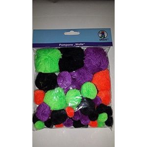 Ursus 39540008 - Pompons wol, 45 stuks gesorteerd in verschillende maten en kleuren