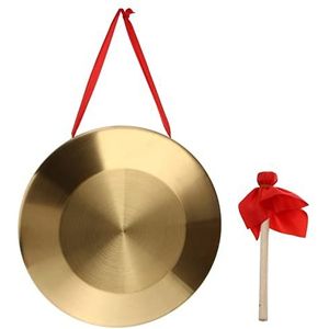 Generieke Gong met hamer, 32 cm Tam Tam Gong Traditioneel Chinees koperen percussie-instrument voor thuis, gouden kantoor W05K014H47X4N