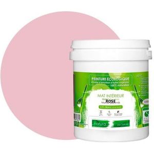 BOX DECO COULEURS Natura Natuurlijke muurverf, ecologisch, matte look, binnen, 1 l, roze