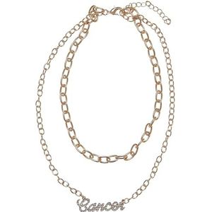 Urban Classics Uniseks halsketting Diamond Zodiac gouden necklace, kleur cancer, maat één maat