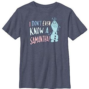 Disney De ijskoningin 2 Olaf I Don't Even Know A Samantha T-shirt voor jongens, Heather Navy, M