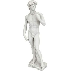 Design Toscano Standbeeld David van marmeren kunsthars, afmetingen: 7,5 x 11,5 x 30,5 cm