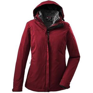 killtec Dames 3-in-1 functionele jas/outdoorjas met afritsbare capuchon en inritsbare fleecejas KOW 168 WMN JCKT, red 38, 37948-000