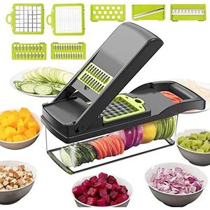 Groentesnijder, 9-in-1, groenteblok, uien, fruit, kommersnijder, multifunctioneel, verstelbare keukenrasp