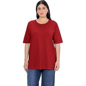 Ulla Popken Basic T-shirt met ronde hals voor dames, papaver, 46-48
