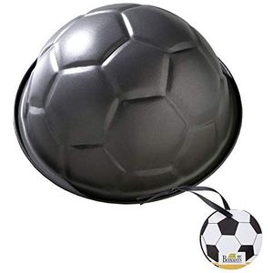 RBV Birkmann, 21220, motiefbakvorm voetbal, Ø 22,5 cm, met antiaanbaklaag, staal, grijs, 4 x 4 x 5 cm