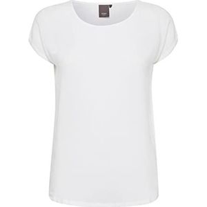 ICHI IHMAJA T-shirt voor dames, korte mouwen, blouseshirt, vleugelmouwen, hoogwaardige viscose-kwaliteit, regular fit, Cloud Dancer (1011), L