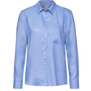 Street One Office_ls_solid buttoned shirt voor dames, Ademen van luchtblauw, 40