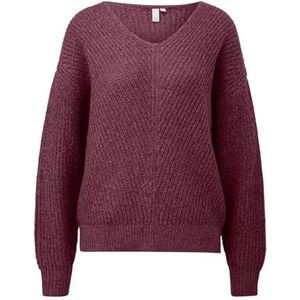 QS - Trui - Bordeaux - Knitwear - Lange Mouw - V-hals