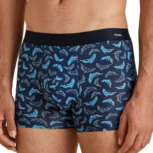 CALIDA Cotton Code Design New Boxer Danube Blue, 1 stuks, maat 52-54, Danube Blue, 52-54