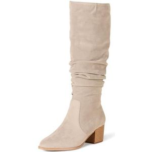 Amazon Essentials Hoge laarzen met blokhak voor dames, Lichtgrijs, 9.5 US Wide