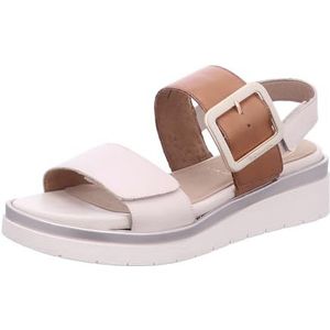 Tamaris Comfort 8-88706-42 414 Ivory Comb Wedge Plateau voor dames, comfortabele extra brede alledaagse schoen, feestelijk, elegant, platte sandalen, 41 EU breed, Ivory Kam, 41 EU Breed