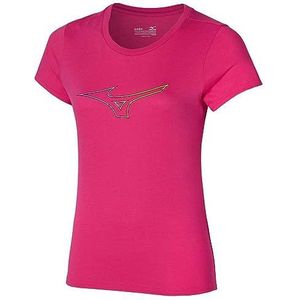 Mizuno Vrouwen Rb Logo T-shirt, Sangria Zonsondergang, S