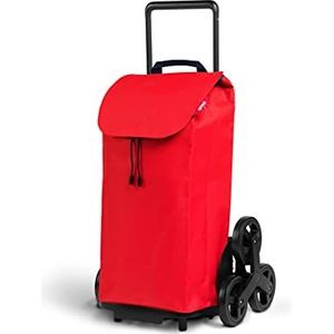 Gimi Tris Urban Rojo boodschappentrolley met 6 wielen, waterdichte tas, polyester, inhoud 52 l, rood, 44,1 x 50,7 x 95,6 cm, groot